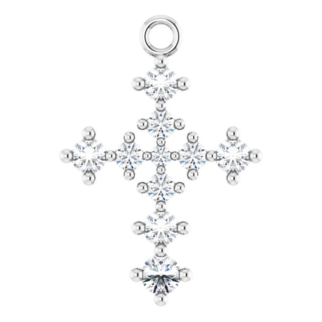 3/8 CTW Natural Diamond Cross Dangle