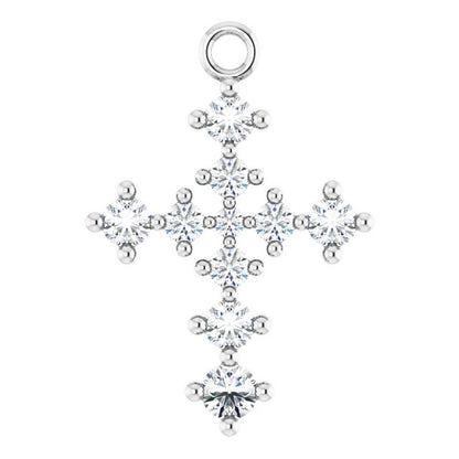 3/8 CTW Natural Diamond Cross Dangle