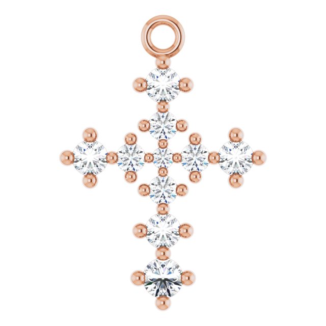 3/8 CTW Natural Diamond Cross Dangle
