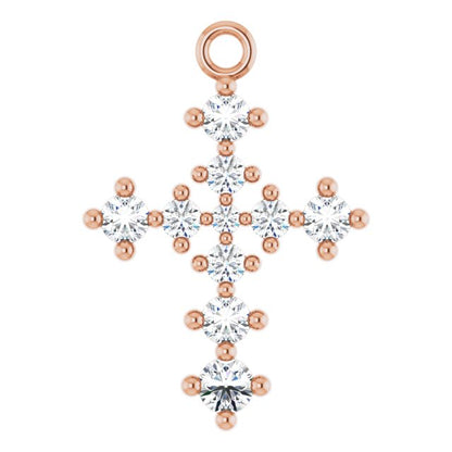 3/8 CTW Natural Diamond Cross Dangle