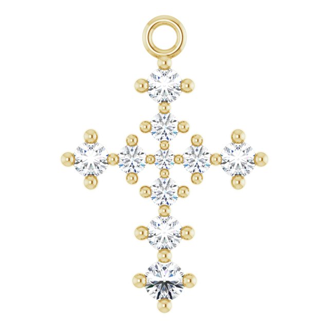 3/8 CTW Natural Diamond Cross Dangle