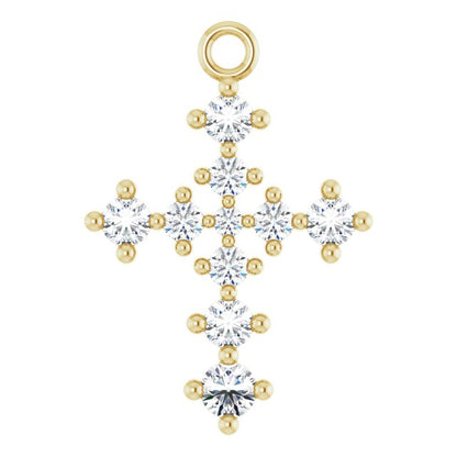 3/8 CTW Natural Diamond Cross Dangle
