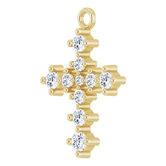 3/8 CTW Natural Diamond Cross Dangle