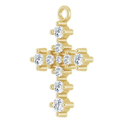 3/8 CTW Natural Diamond Cross Dangle