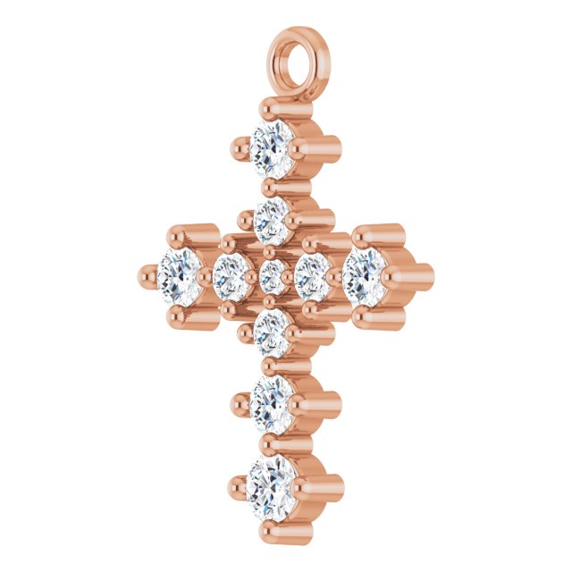 3/8 CTW Natural Diamond Cross Dangle