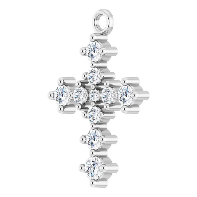 3/8 CTW Natural Diamond Cross Dangle