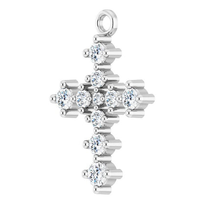 3/8 CTW Natural Diamond Cross Dangle