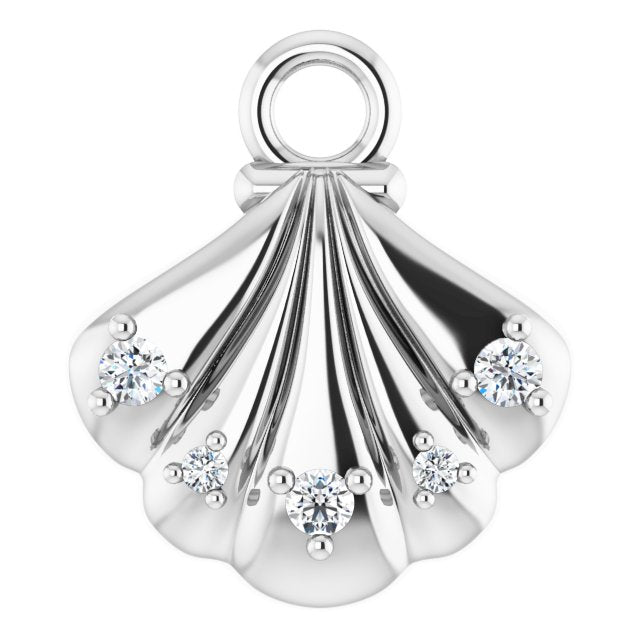 .03 CTW Lab-Grown Diamond Seashell Dangle