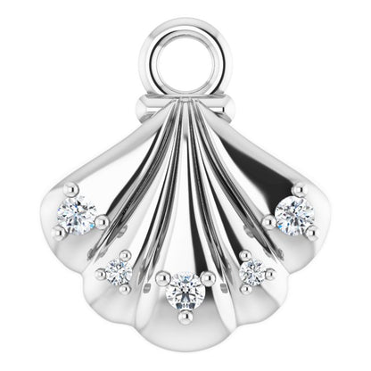 .03 CTW Lab-Grown Diamond Seashell Dangle