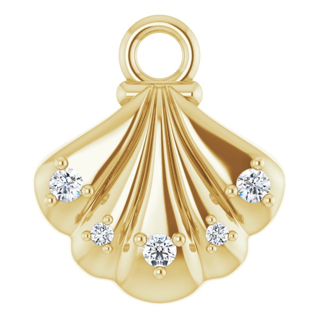 .03 CTW Lab-Grown Diamond Seashell Dangle