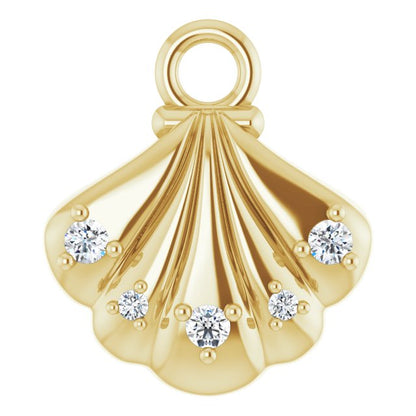 .03 CTW Lab-Grown Diamond Seashell Dangle