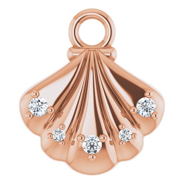 .03 CTW Lab-Grown Diamond Seashell Dangle