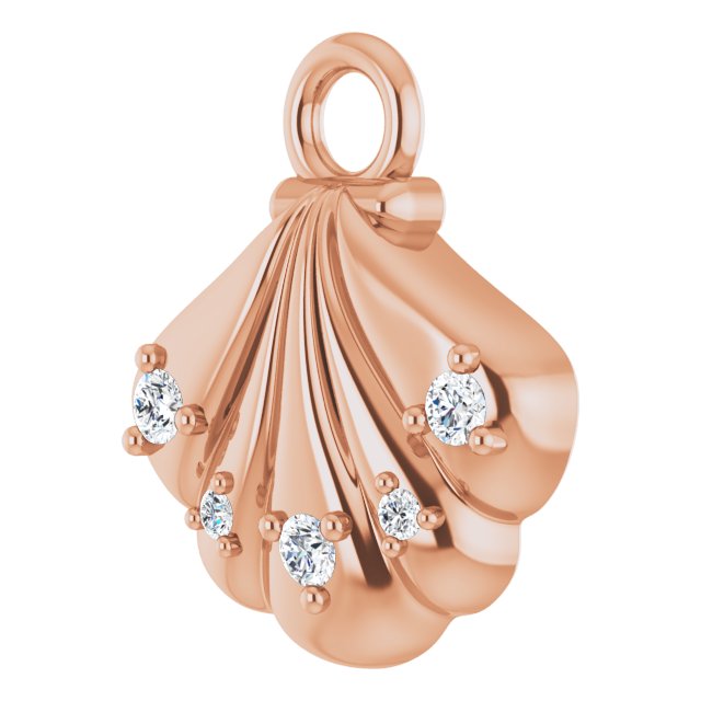 .03 CTW Lab-Grown Diamond Seashell Dangle