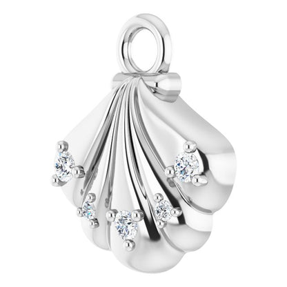.03 CTW Lab-Grown Diamond Seashell Dangle