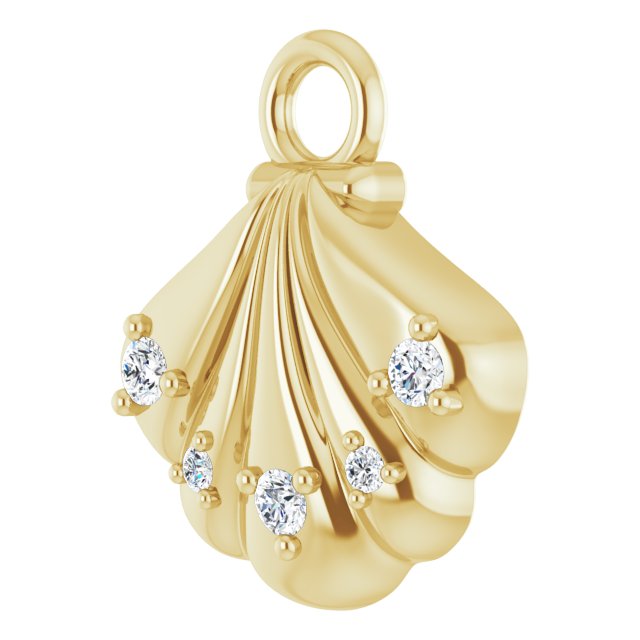 .03 CTW Lab-Grown Diamond Seashell Dangle