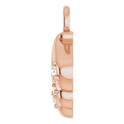 .03 CTW Lab-Grown Diamond Seashell Dangle