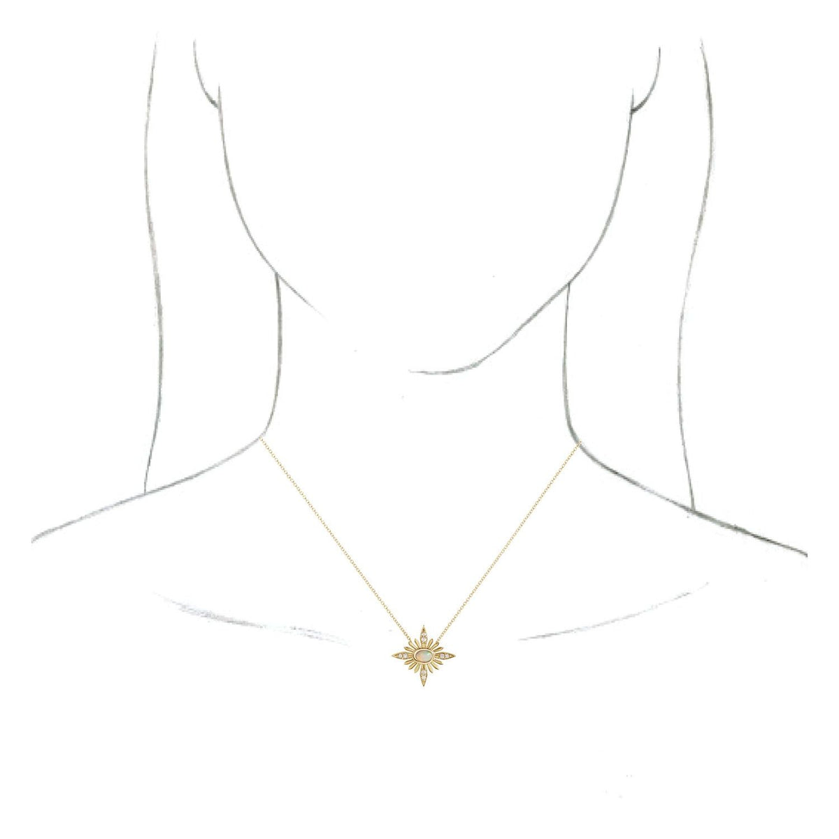 14K Yellow Gold Natural Ethiopian Opal & .08 CTW Natural Diamond 16-18" Necklace