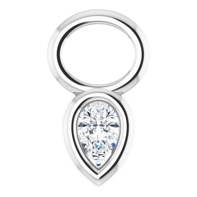 1/10 CT Lab-Grown Diamond Hoop Dangle, 6.17 mm x 10.7 mm