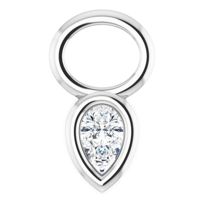 1/10 CT Lab-Grown Diamond Hoop Dangle, 6.17 mm x 10.7 mm