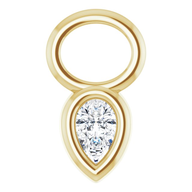1/10 CT Lab-Grown Diamond Hoop Dangle, 6.17 mm x 10.7 mm