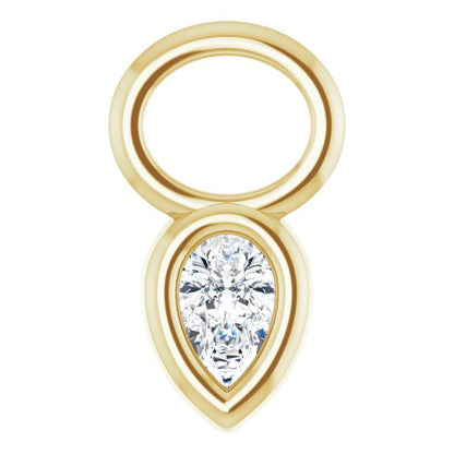 1/10 CT Lab-Grown Diamond Hoop Dangle, 6.17 mm x 10.7 mm