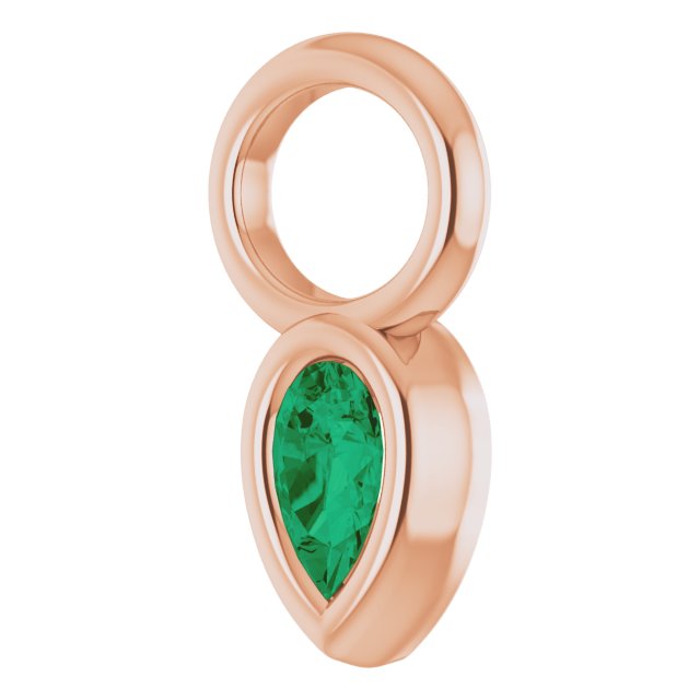 Lab-Grown Emerald Hoop Dangle, 6.17 mm x 11.7 mm