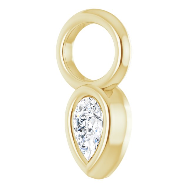 1/10 CT Lab-Grown Diamond Hoop Dangle, 6.17 mm x 10.7 mm