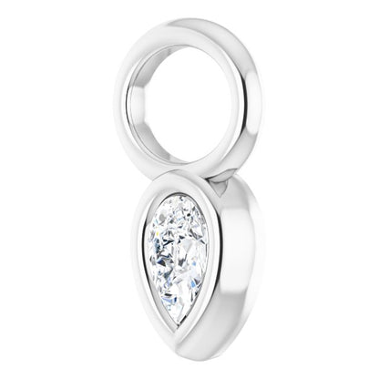 1/10 CT Lab-Grown Diamond Hoop Dangle, 6.17 mm x 10.7 mm
