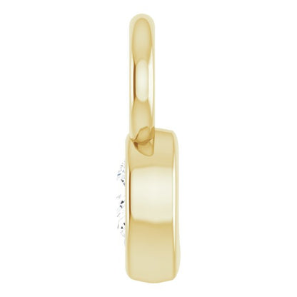 1/10 CT Lab-Grown Diamond Hoop Dangle, 6.17 mm x 10.7 mm