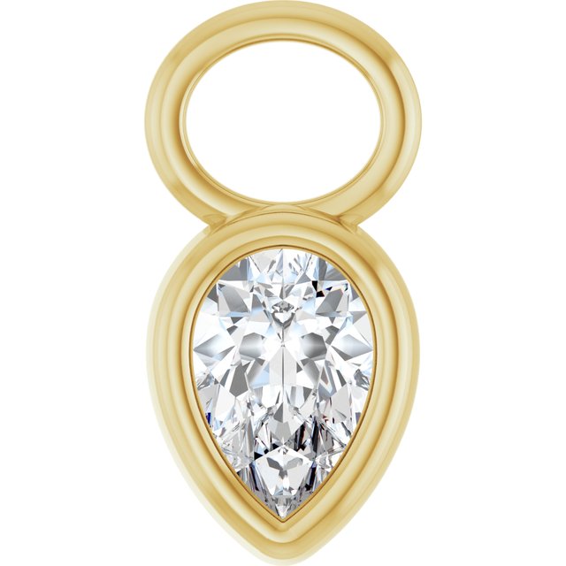 1/3 CT Natural Diamond Hoop Dangle, 6.17 mm x 12.57 mm