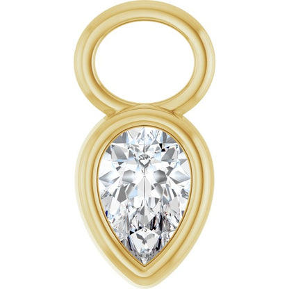 1/3 CT Natural Diamond Hoop Dangle, 6.17 mm x 12.57 mm
