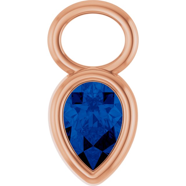 Lab-Grown Blue Sapphire Hoop Dangle, 6.17 mm x 11.7 mm