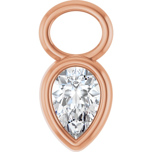 1/3 CT Natural Diamond Hoop Dangle, 6.17 mm x 12.57 mm