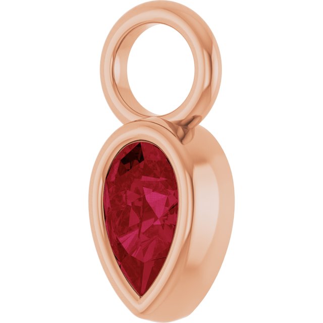 Lab-Grown Ruby Hoop Dangle, 6.17 mm x 11.7 mm