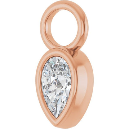 1/3 CT Natural Diamond Hoop Dangle, 6.17 mm x 12.57 mm