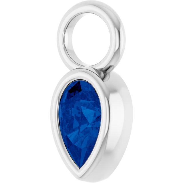 Platinum Lab-Grown Sapphire Bezel-Set Hoop Dangle, 6.17 mm x 11.7 mm
