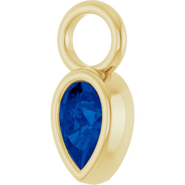 Lab-Grown Blue Sapphire Hoop Dangle, 6.17 mm x 11.7 mm