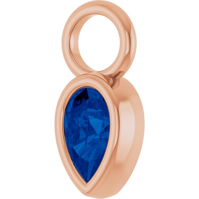 Lab-Grown Blue Sapphire Hoop Dangle, 6.17 mm x 11.7 mm