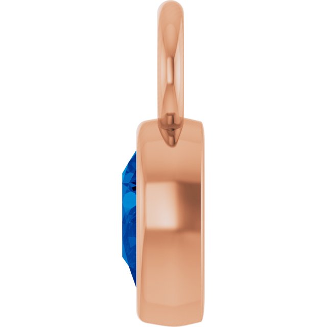 Lab-Grown Blue Sapphire Hoop Dangle, 6.17 mm x 11.7 mm