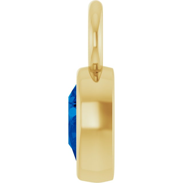Lab-Grown Blue Sapphire Hoop Dangle, 6.17 mm x 11.7 mm