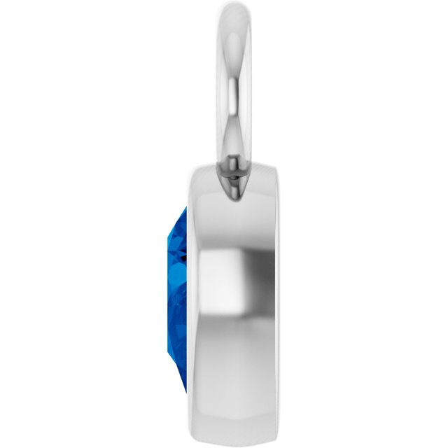 Lab-Grown Blue Sapphire Hoop Dangle, 6.17 mm x 11.7 mm