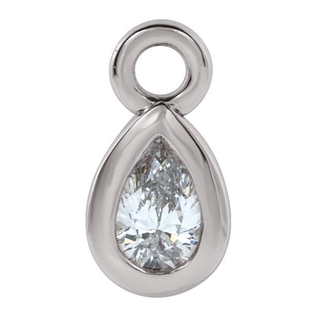 .05 CT Natural Diamond Bezel-Set Dangle, 3.13 mm x 6.12 mm