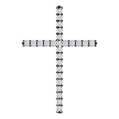 14K White Gold 1/4 CTW Natural Diamond Cross Pendant