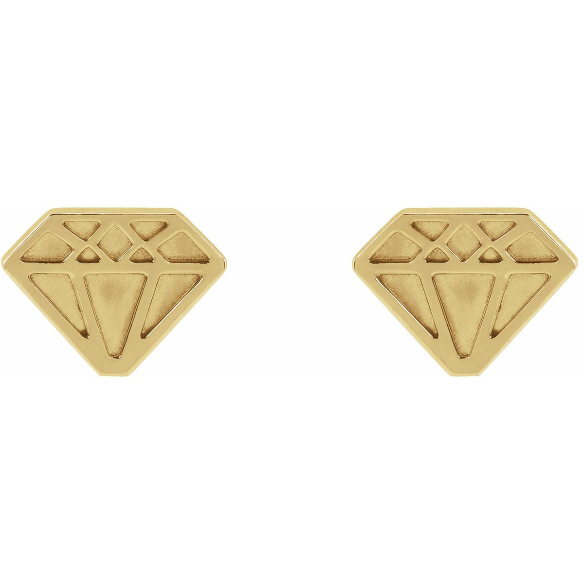 14K Yellow Gold Tiny Diamond Earrings