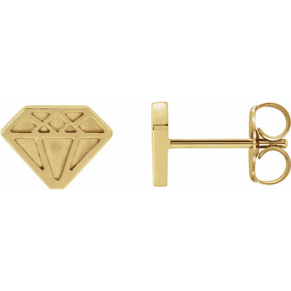 14K Yellow Gold Tiny Diamond Earrings