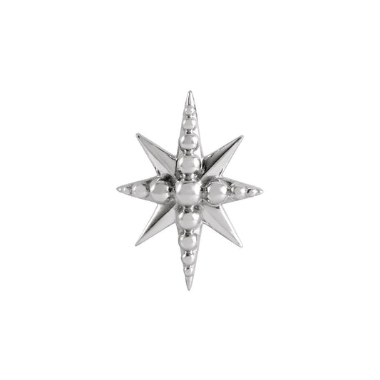 14K White Gold Beaded Star Pendant