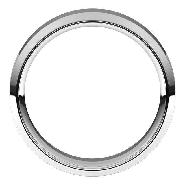 Beveled-Edge Comfort-Fit Flat Band, 7 mm