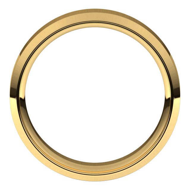 Beveled-Edge Comfort-Fit Flat Band, 7 mm