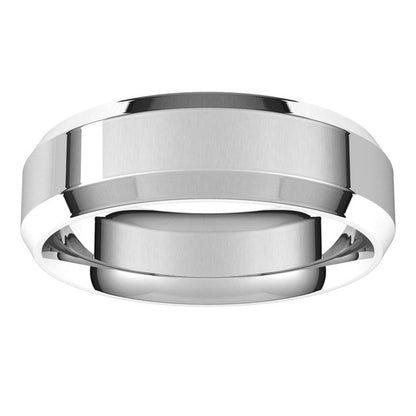 Beveled-Edge Comfort-Fit Flat Band, 7 mm