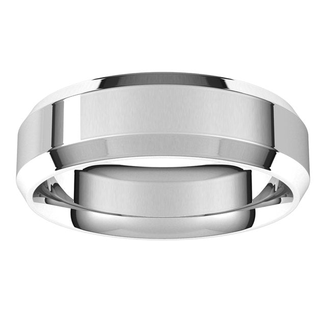 Beveled-Edge Comfort-Fit Flat Band, 7 mm